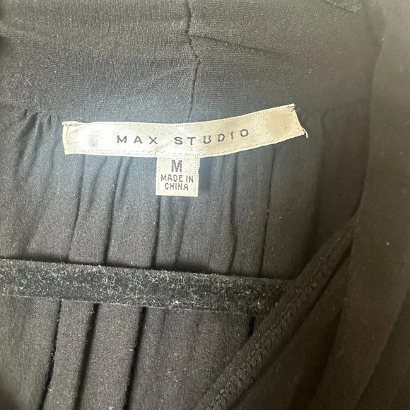 Drape Neck MAX STUDIO Black Knit Blouse Top Shirt - size Medium - Picture 6 of 6